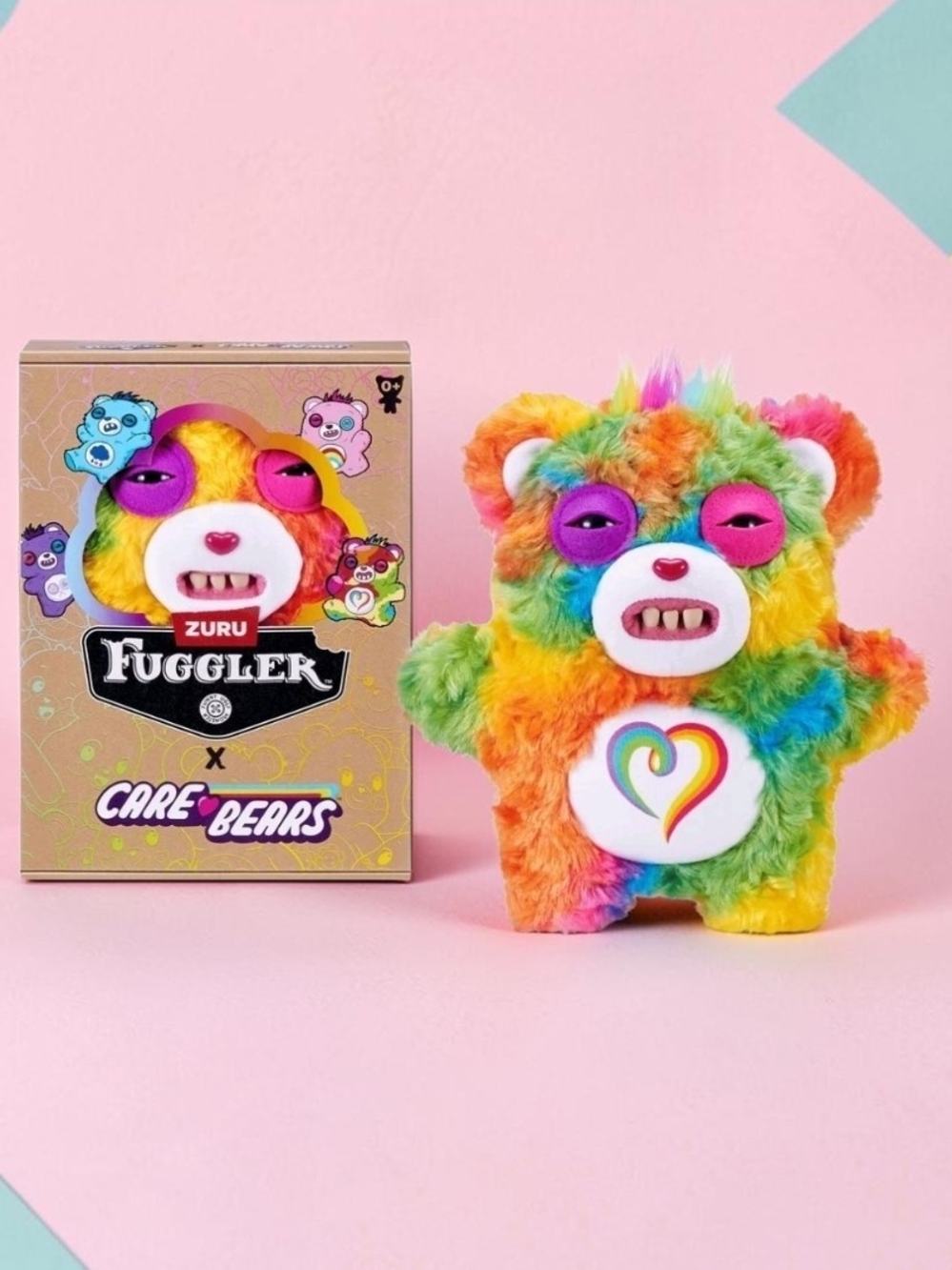 ZURU Fuggler x Care Bears Rainbow Plushie NIB